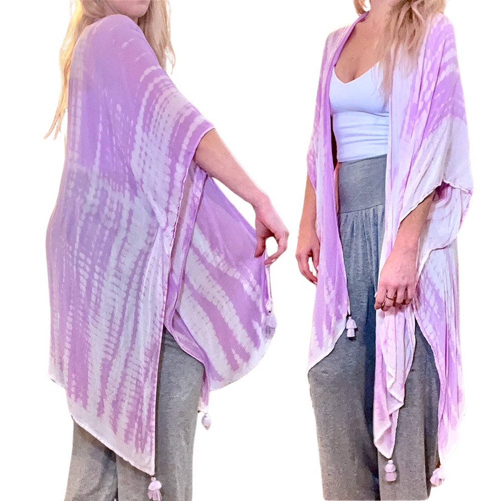 SHIRALEAH CHICAGO‎ Carmen Tie-Dye Kimono in Lilac